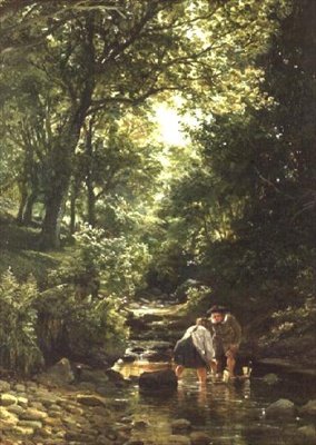 Bambini nel ruscello da Samuel Bough