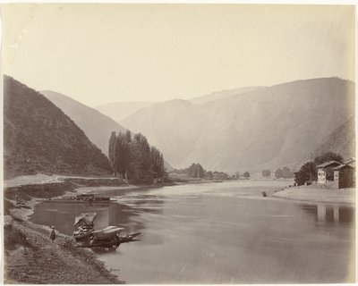 Vista del fiume vicino a Baramulla, India da Samuel Bourne (signed by artist)