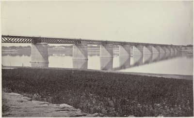 Ponte ferroviario sullo Yamuna ad Allahabad da Samuel Bourne (signed by artist)