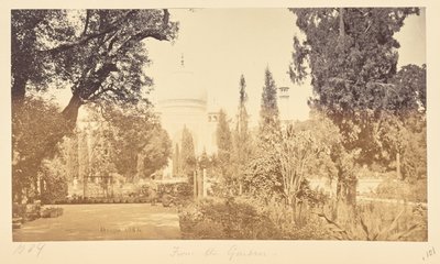 Agra; Der Taj, vom Garten aus da Samuel Bourne