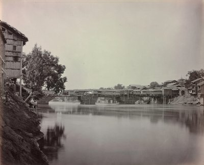 Ponte dei negozi, Srinagar, Kashmir, 1864 da Samuel Bourne