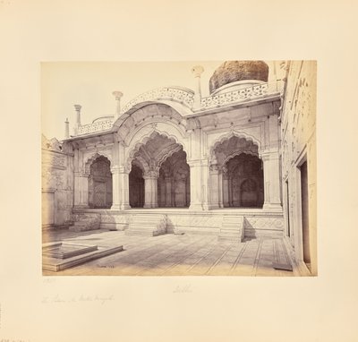 Delhi; il palazzo, la Moti Masjid (Moschea della Perla) da Samuel Bourne