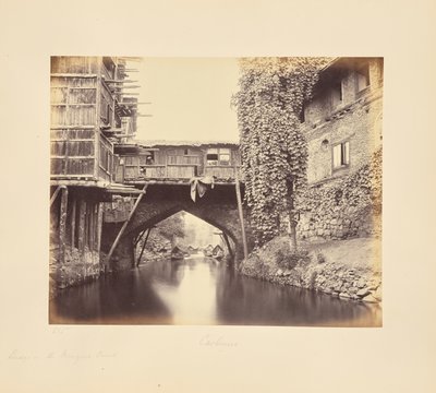 Srinagar; un ponte sul canale Marqual da Samuel Bourne