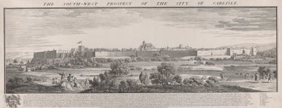 Prospetto sud-ovest di Carlisle da Samuel Buck