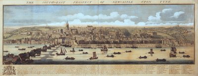 Prospetto Sud-Est di Newcastle Upon Tyne da Samuel Buck