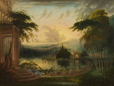 Paesaggio romantico con l
