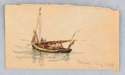 Barche a Étretat da Samuel Colman