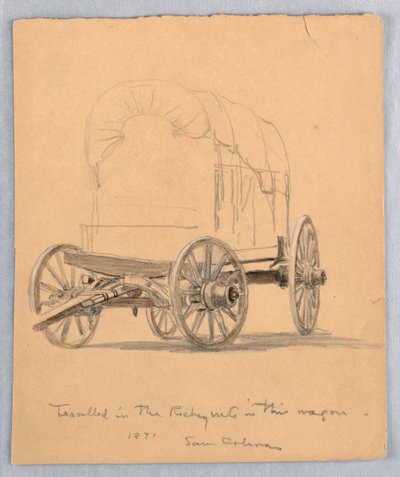 Disegno, studio di carri coperti, 1871 da Samuel Colman