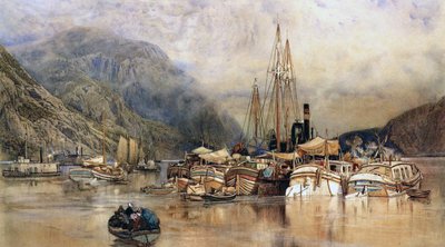 Navigazione sul fiume Hudson da Samuel Colman
