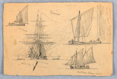 Schizzi di navi, Venezia, Italia da Samuel Colman