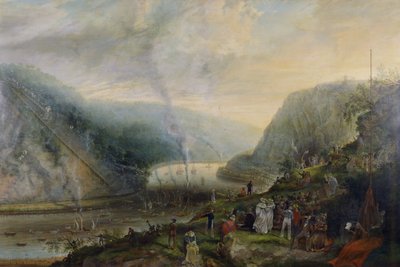 La cerimonia di posa della prima pietra del ponte sospeso di Clifton da Samuel Colman
