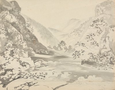 Scena fluviale con montagne sullo sfondo da Samuel Davis