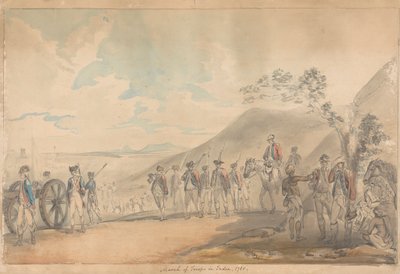 Marcia delle truppe in India da Samuel Davis