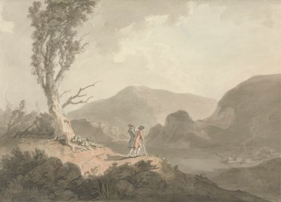 Due Uomini con Telescopio che Guardano Attraverso un Fiume da Samuel Davis
