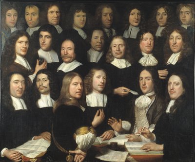Ritratto di Gruppo dei Maestri della Zecca di Dordrecht da Samuel van Hoogstraten