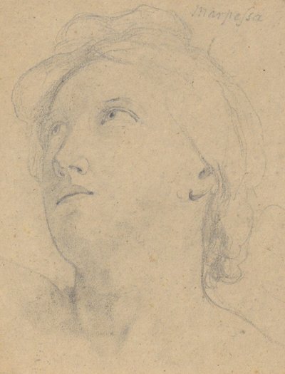 Studio per Il Giudizio di Giove (Marpessa, testa) da Samuel Finley Breese Morse