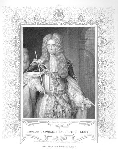 Ritratto di Thomas Osborne, incisione da Samuel Freeman