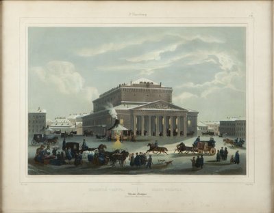 Il Teatro Imperiale Bolshoi Kamenny di San Pietroburgo da Samuel Friedrich Diez