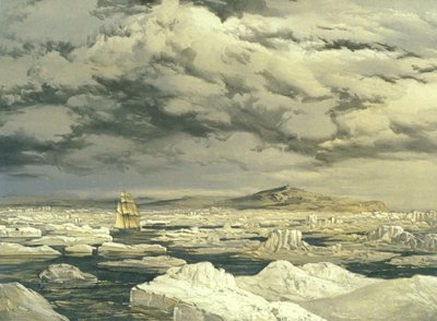 Prima scoperta della terra da parte della HMS Investigator, 6 settembre 1850, inciso da E. Walker, 1854 da Samuel Gurney Cresswell