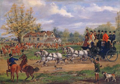 Diligenza che passa davanti a una locanda, 1862 da Samuel Henry Alken