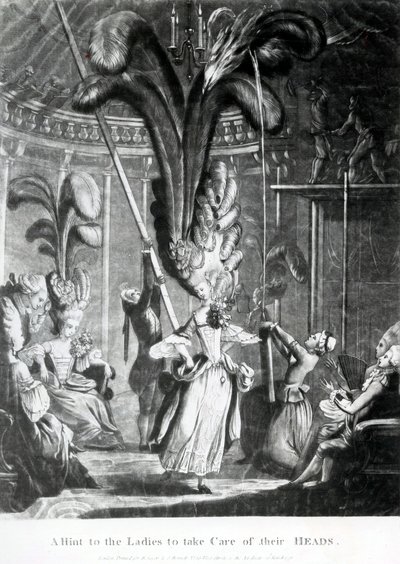Un suggerimento alle signore di prendersi cura delle loro teste, pubblicato da Sayer e Bennett (1774-1786), 1776 da Samuel Hieronymous Grimm