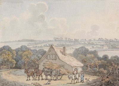 Paesaggio con Carro di Fieno davanti a un Cottage da Samuel Howitt