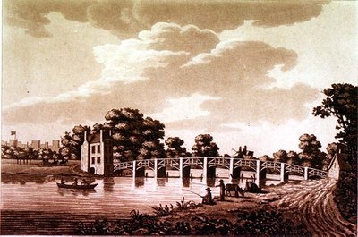 Vista sud-est del ponte di Datchet, illustrazione da 
