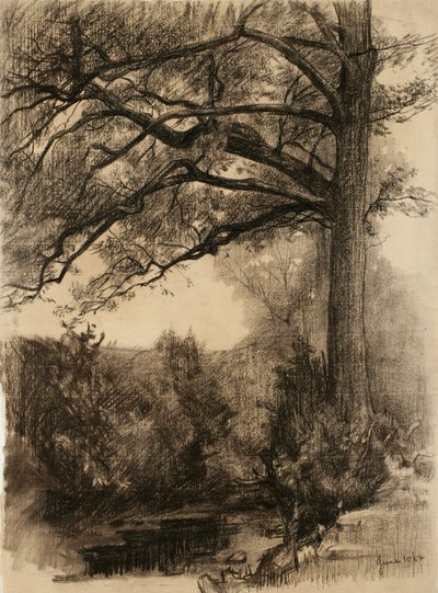 Paesaggio con grande albero, 1884 da Samuel Isham