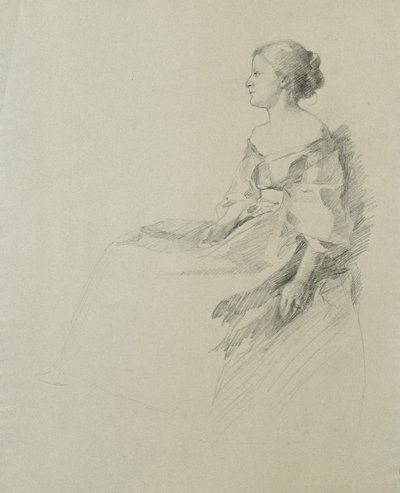 Donna seduta di profilo da Samuel Isham