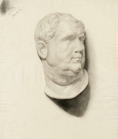 Schizzo di un calco di testa maschile, 1872 da Samuel Isham
