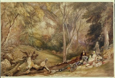 Una festa di disegno a Leigh Woods, c.1830 da Samuel Jackson