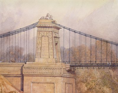 Dettaglio del progetto approvato per il ponte sospeso di Clifton da Samuel Jackson