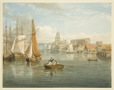 Guardando su il Porto Galleggiante dal Ponte di Prince Street mostrando Wapping e Redcliffe Parade da Samuel Jackson