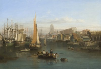 St Mary Redcliffe e Redcliffe Parade dal ponte di Prince Street, c.1826 da Samuel Jackson
