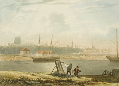 Veduta del porto galleggiante con la cattedrale e le chiese della città, c.1825 da Samuel Jackson