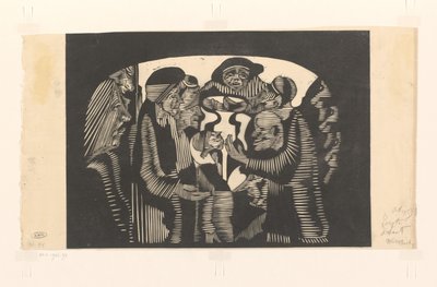 Gruppo di figure in un arco da Samuel Jessurun de Mesquita (signed by artist)