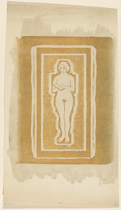 Nudo con libro o lastra di pietra in mano da Samuel Jessurun de Mesquita (signed by artist)