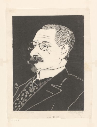 Ritratto di un uomo sconosciuto con sigaro da Samuel Jessurun de Mesquita (signed by artist)