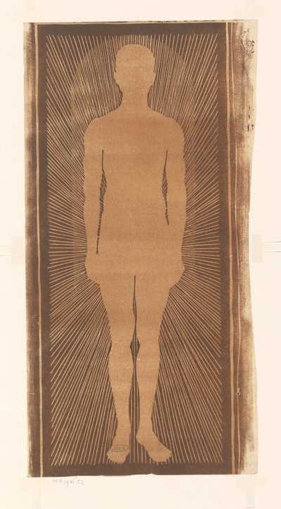 Silhouette di un uomo con raggi intorno da Samuel Jessurun de Mesquita (signed by artist)
