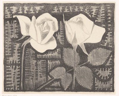 Due rose da Samuel Jessurun de Mesquita (signed by artist)