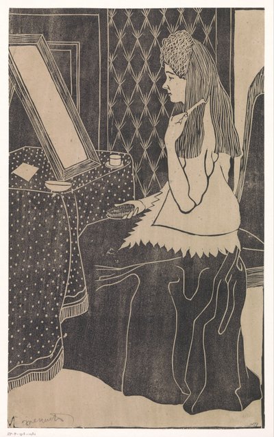 Donna al tavolo da toeletta da Samuel Jessurun de Mesquita (signed by artist)