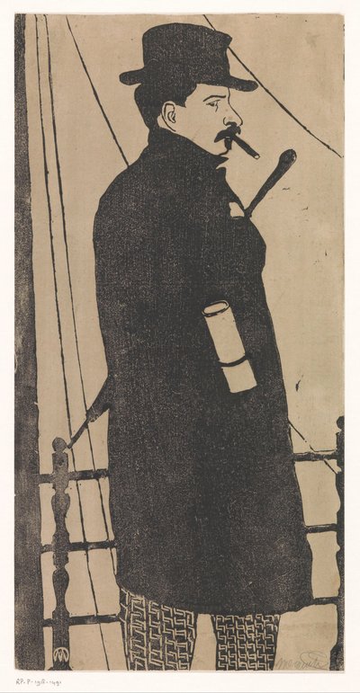 Autoritratto con cappotto e cappello da Samuel Jessurun de Mesquita (signed by artist)
