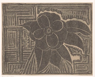 Camelia (nero; motivo labirintico intorno) da Samuel Jessurun de Mesquita