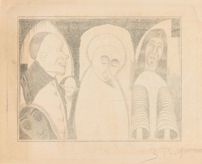Fantasia: diverse figure, la più a destra con maniche a tubo da Samuel Jessurun de Mesquita