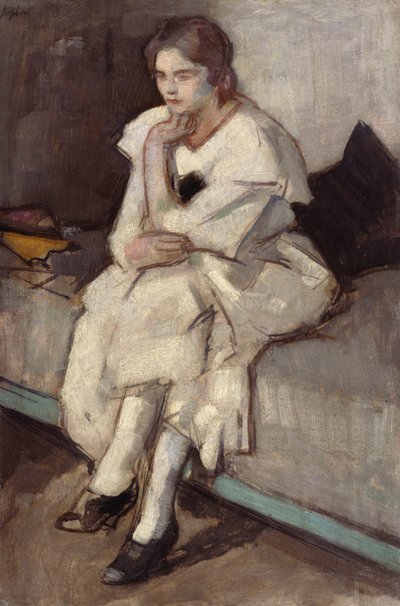 Ragazza in abito bianco da Samuel John Peploe