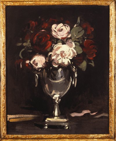 Rose rosse e bianche in un