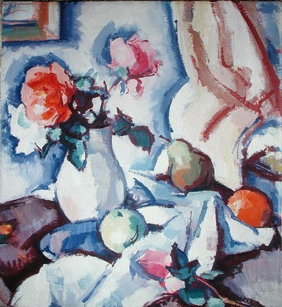 Rose in un Vaso Bianco da Samuel John Peploe