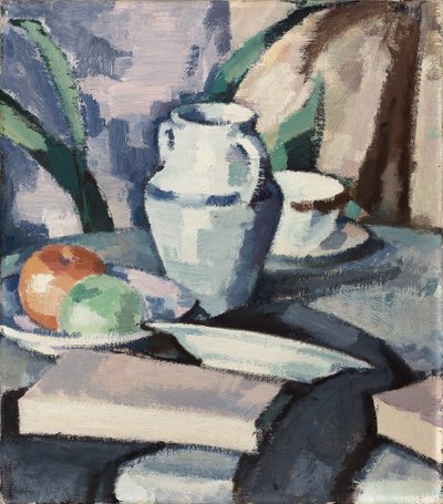 Natura morta con vaso e libri da Samuel John Peploe