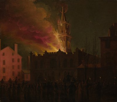 Incendio della Sala Massonica, Chestnut Street, Philadelphia, Pennsylvania da Samuel Jones