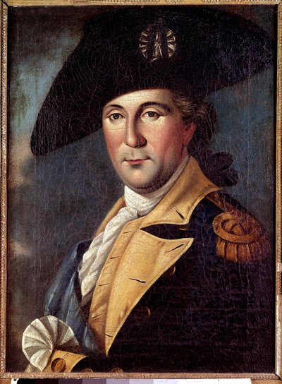 Ritratto di George Washington (1732-1789) rappresentante in costume Ritratto di George Washington (1732-1789) rappresentante in costume da generale, con la fascia di comandante in capo dell